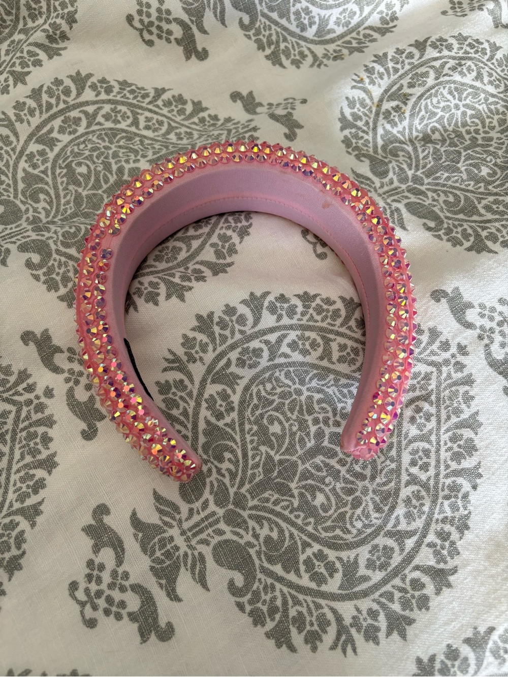 Pink Crystal Embellished Padded Headband